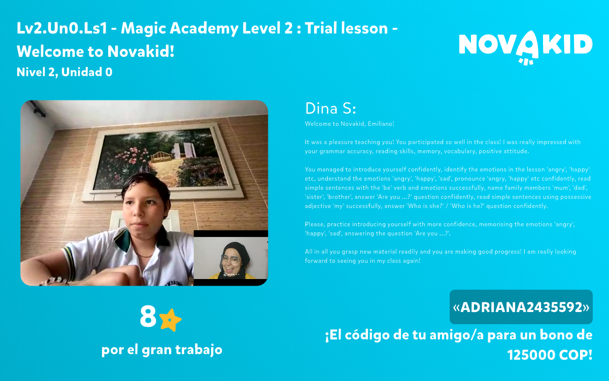 Teacher feedback